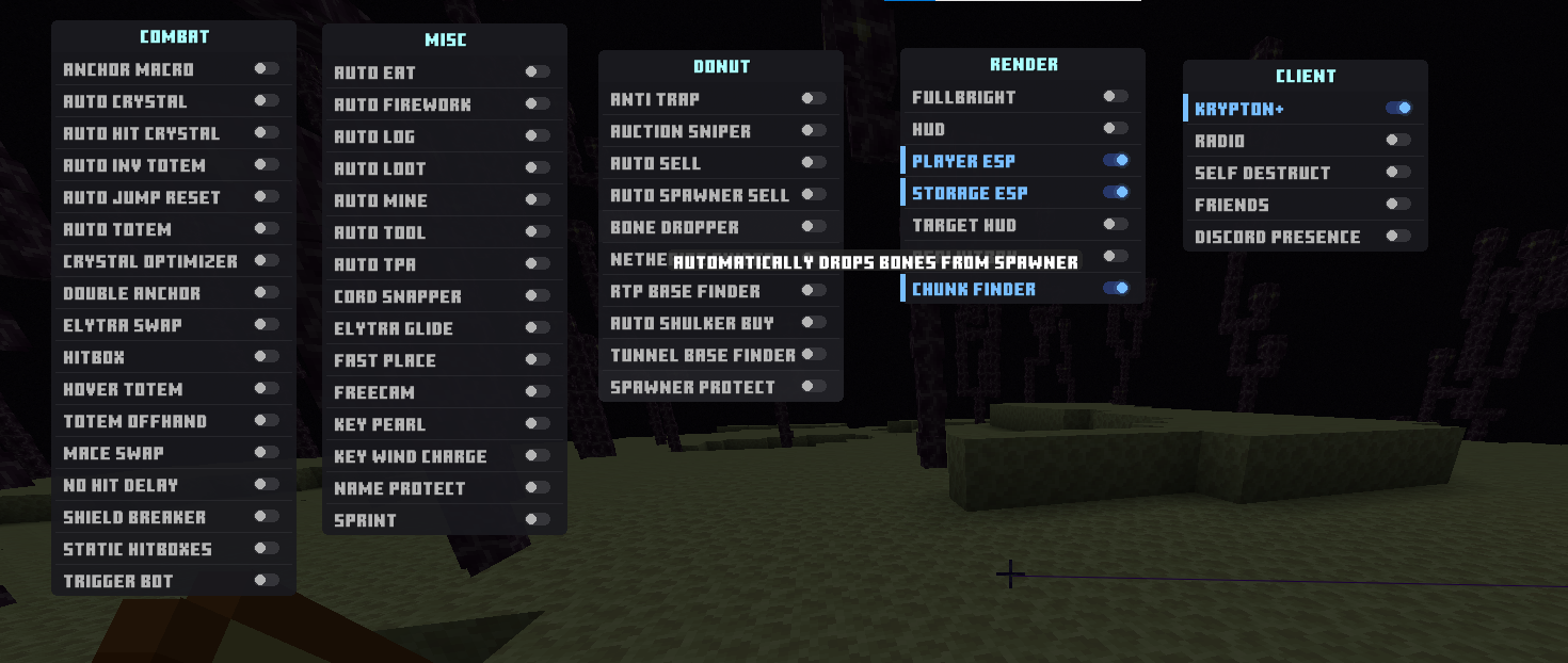 Krypton - The 2nd Best Client for Donut SMP